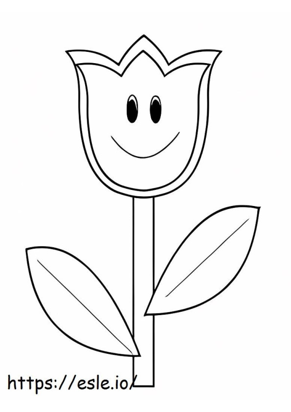 Tulp glimlachend kleurplaat