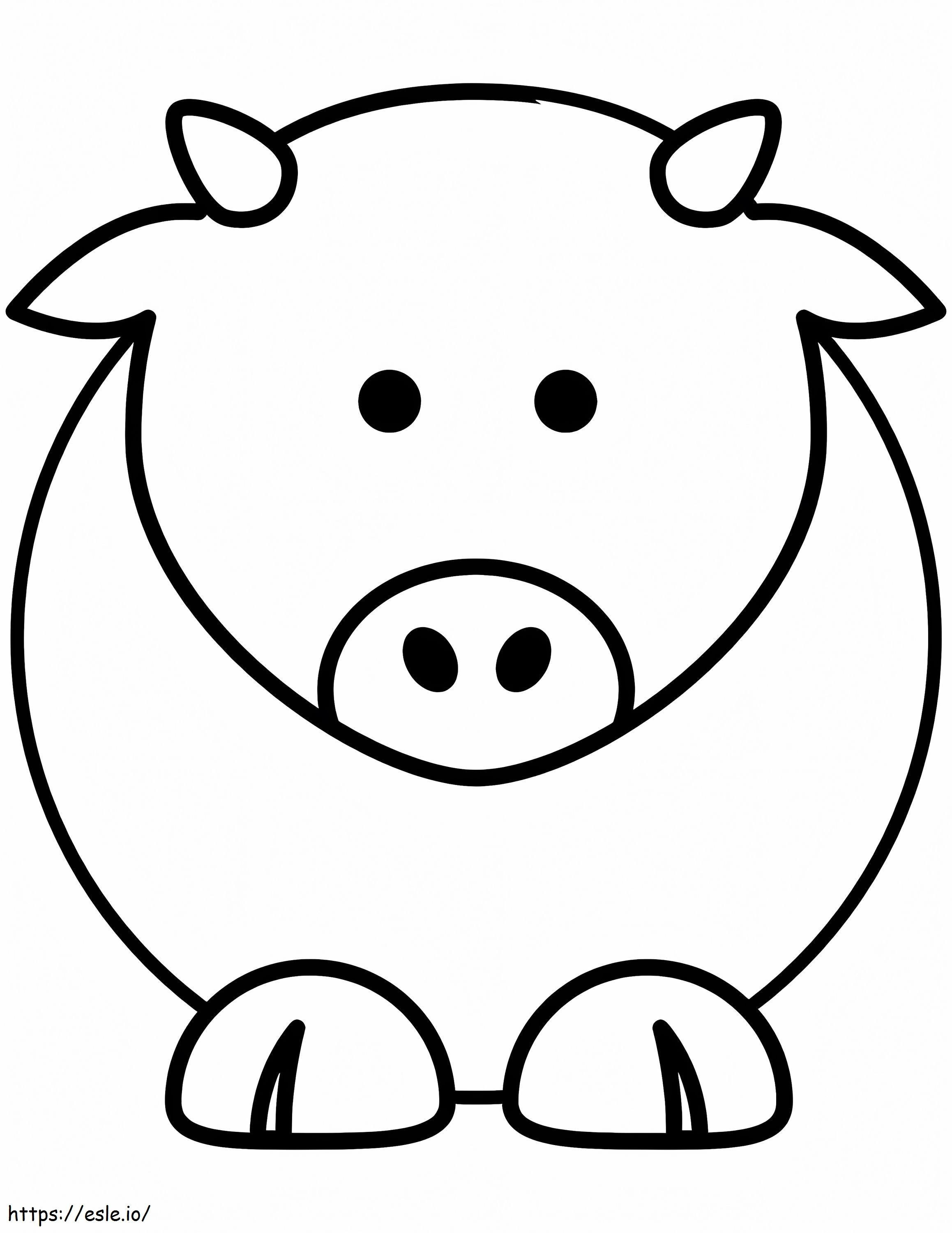 Cute Simple Cow coloring page