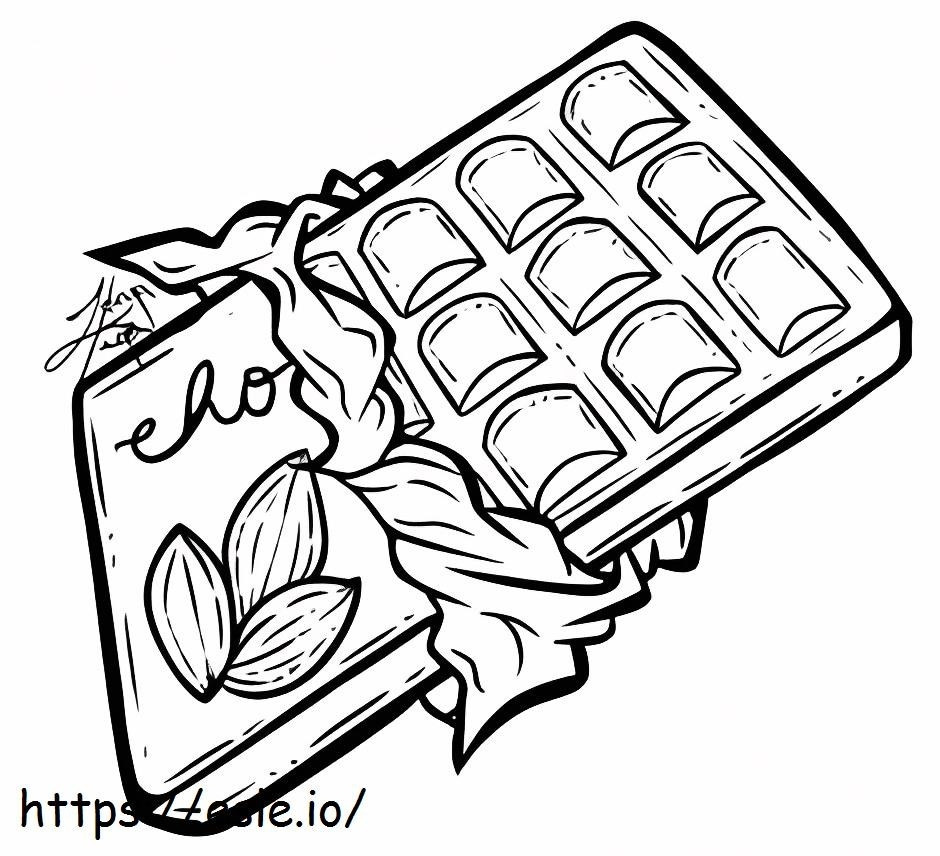 Chocolate Bar With Almonds coloring page