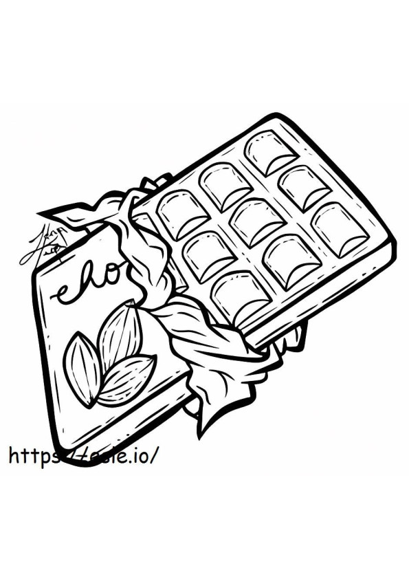 Chocolate Bar With Almonds coloring page