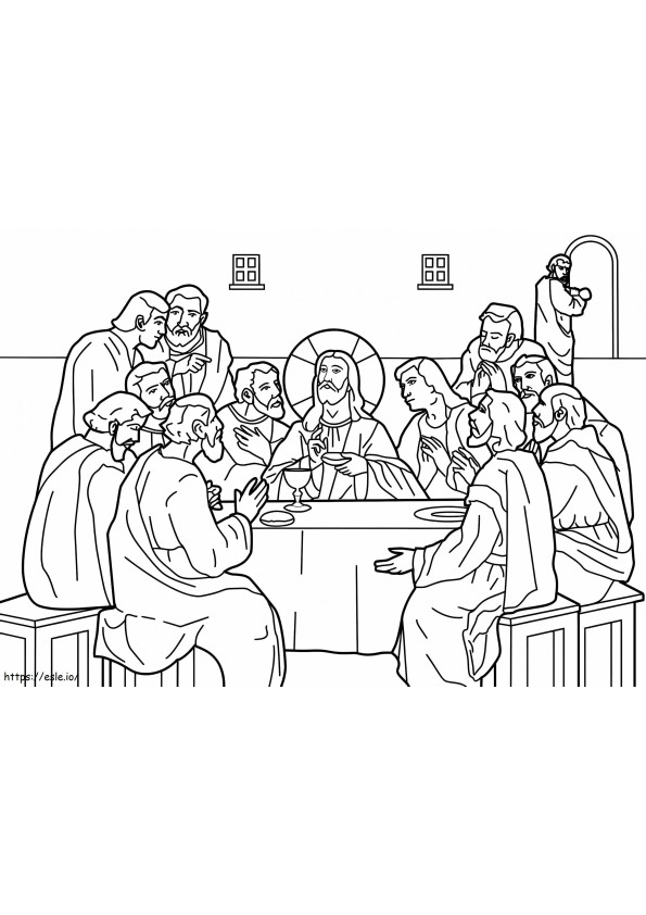 イエスの最後の晩餐 ぬりえ - 塗り絵