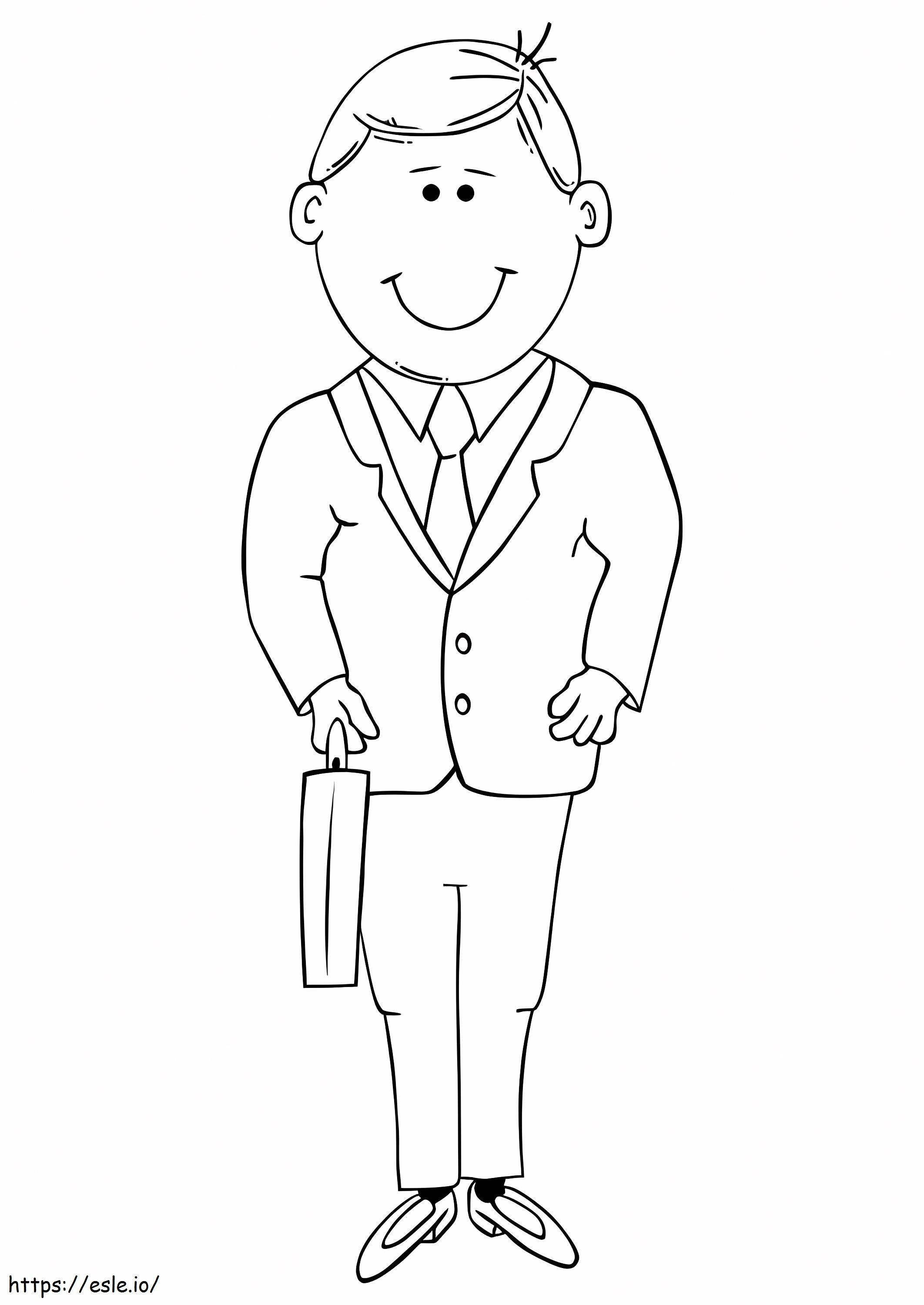Smiling Baic Businessman coloring page