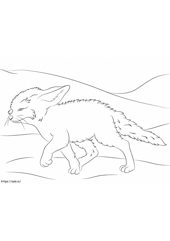 Cute Fennec Fox coloring page