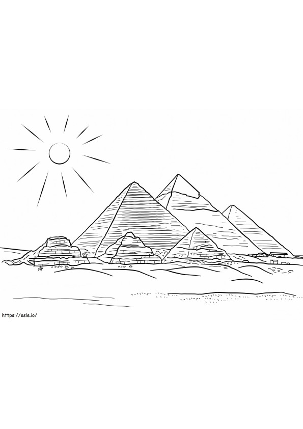 Pirâmides de Gizé para colorir