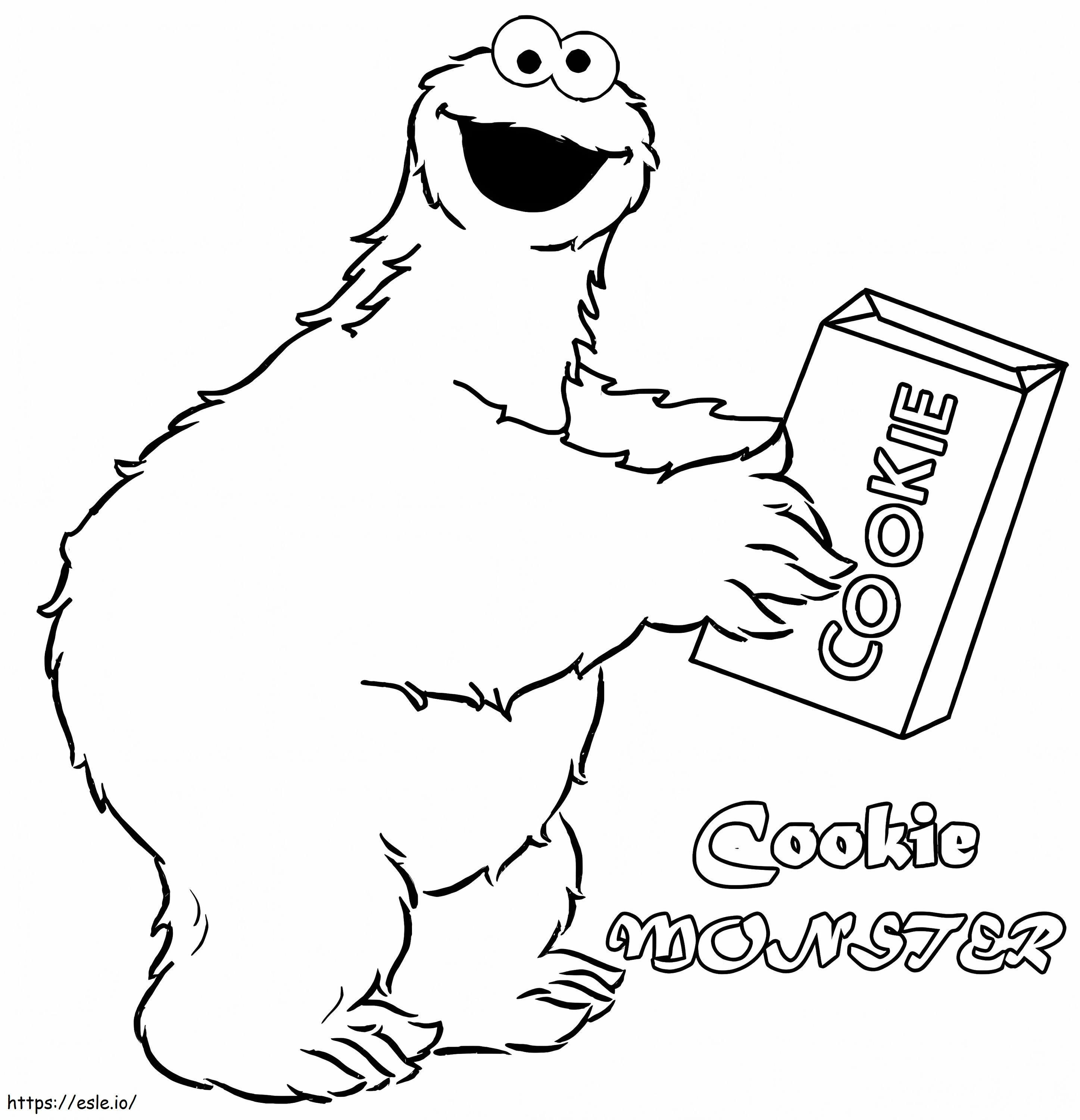 Funny Cookie Monster coloring page