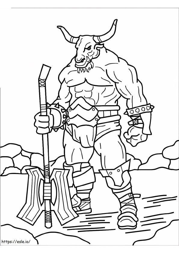 Minotaur With Big Ax coloring page