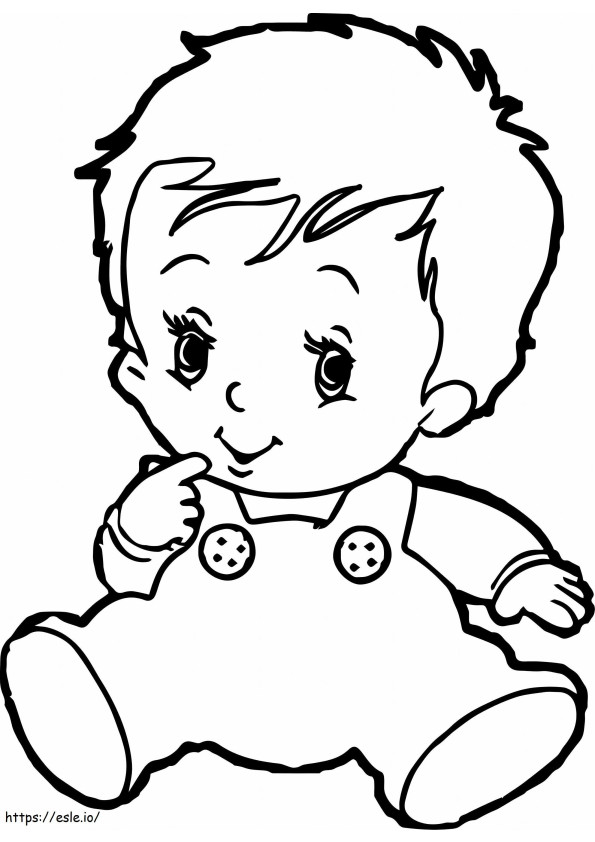 Desenho de bebê sentado para colorir