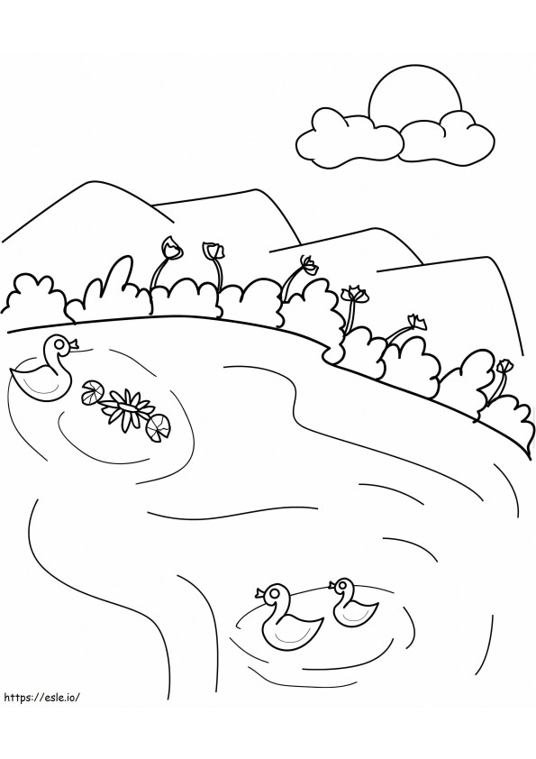 Free Printable Lake coloring page