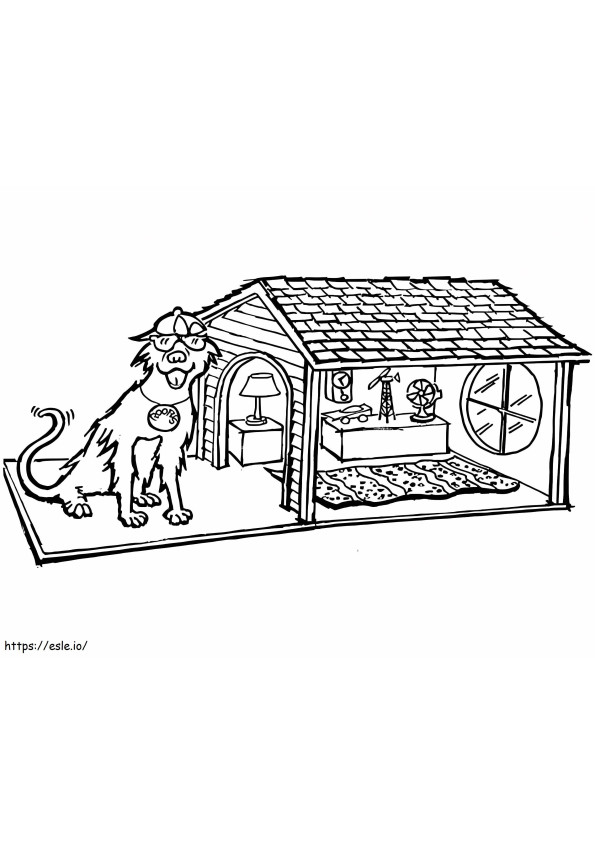 Cool Dog House coloring page