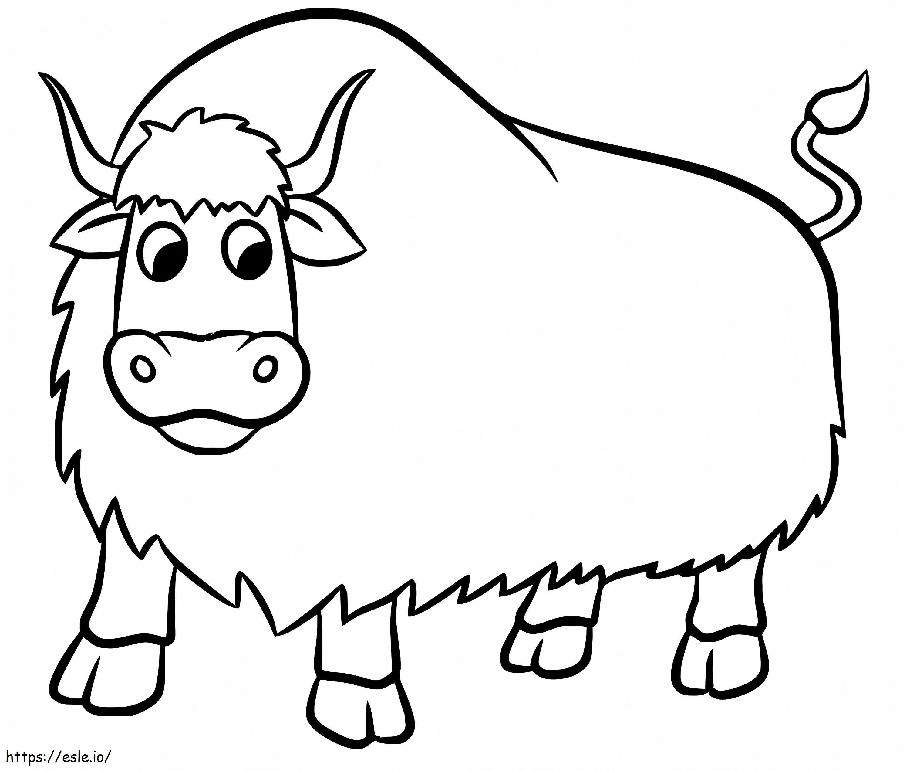 Funny Yak coloring page