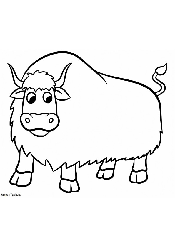 Funny Yak coloring page