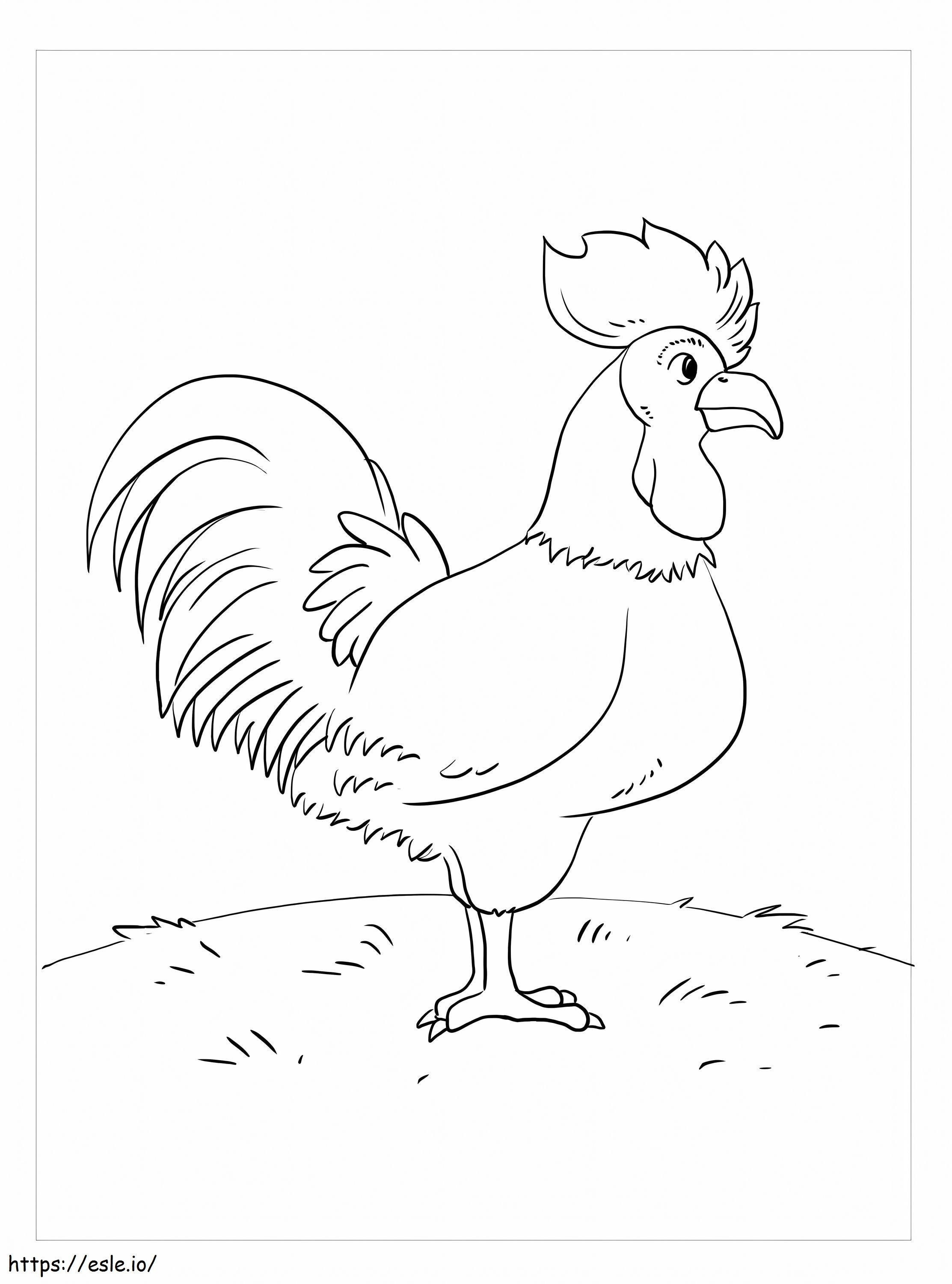 Big Rooster coloring page