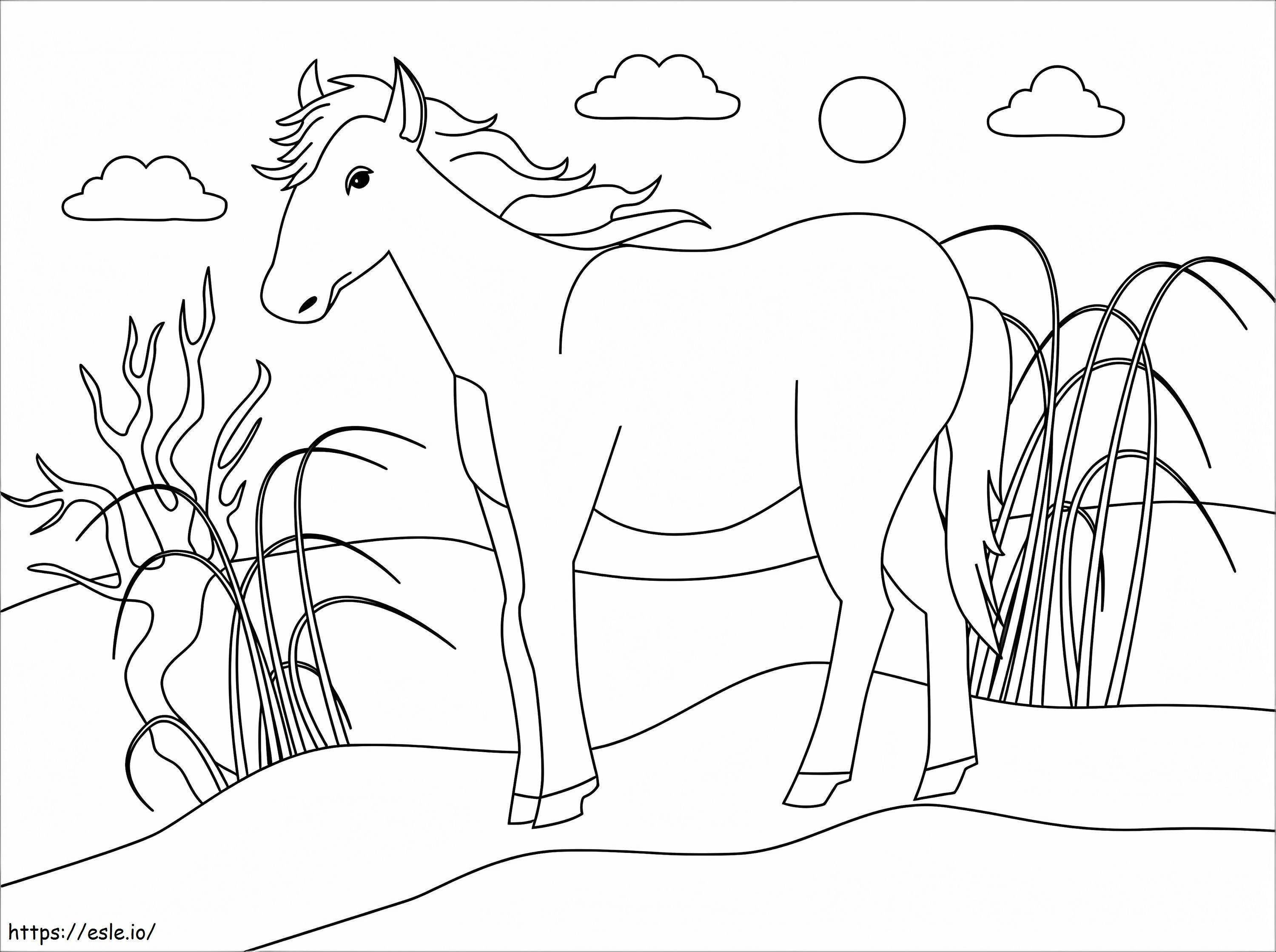 Coloriage Un cheval normal à imprimer dessin