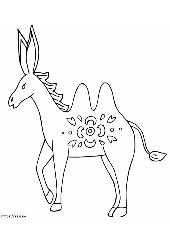 Camel Donkey Alebrijes coloring page