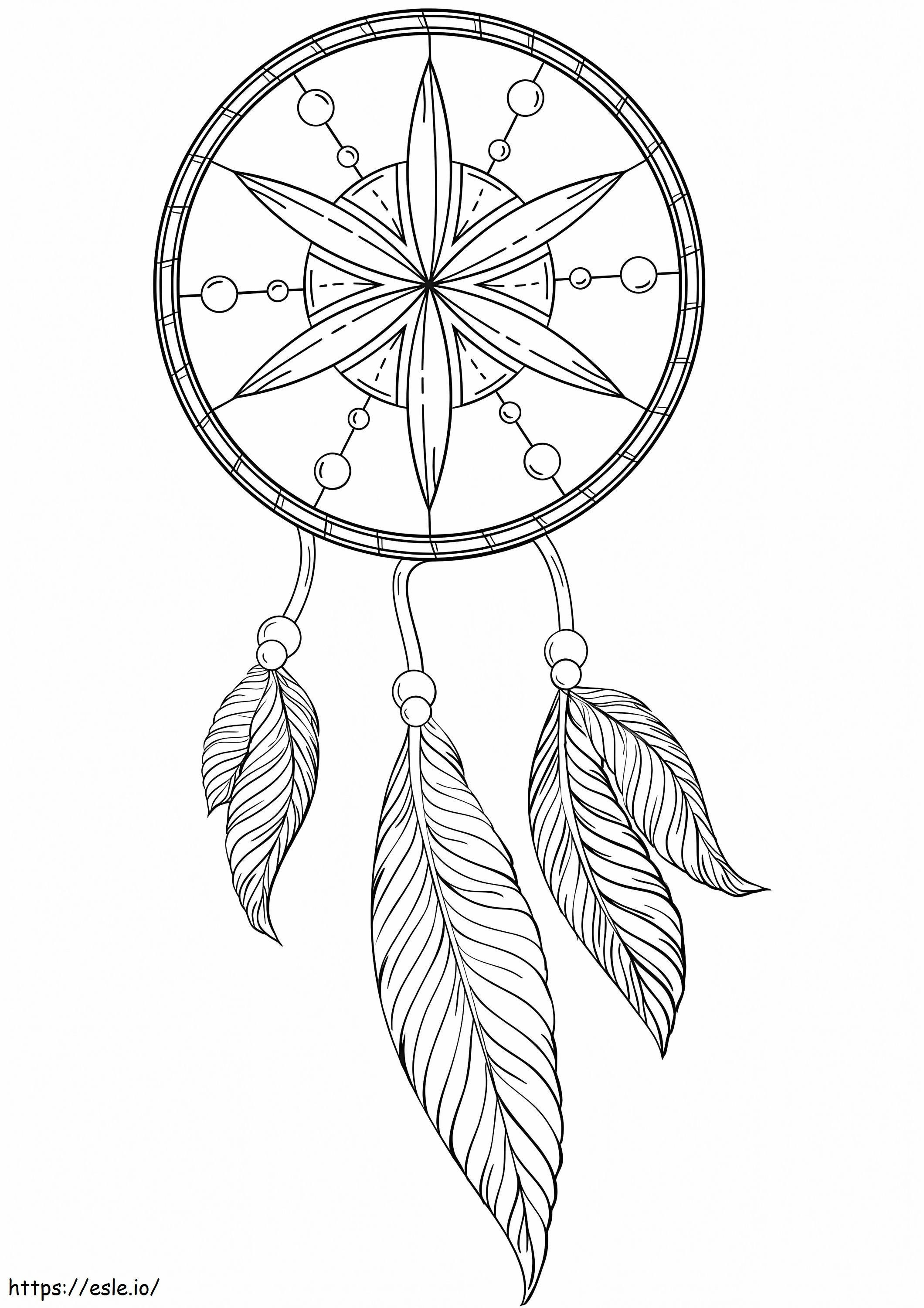 Native American Dreamcatcher 1 coloring page