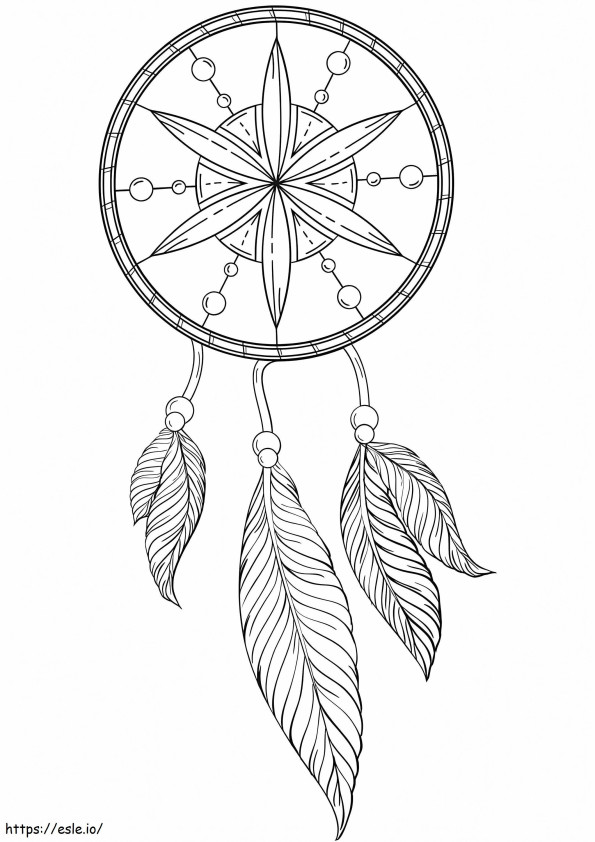 Native American Dreamcatcher 1 coloring page