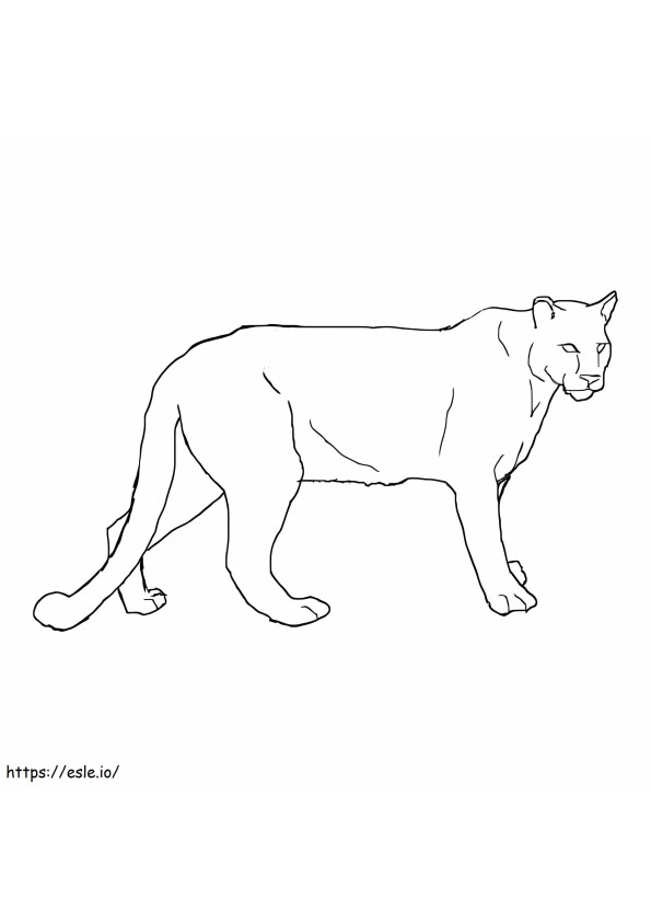 Coloriage Puma Simple à imprimer dessin