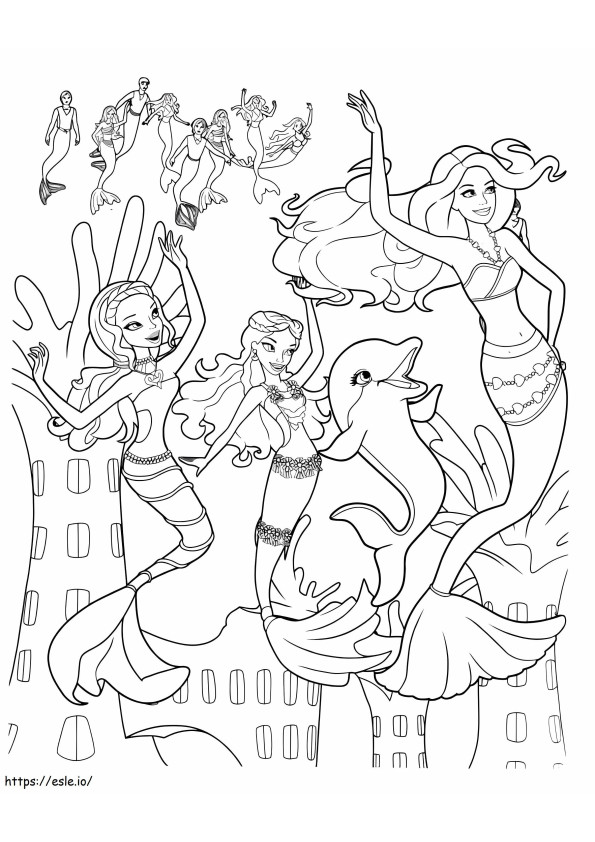 Barbie Mermaid'S Friends coloring page
