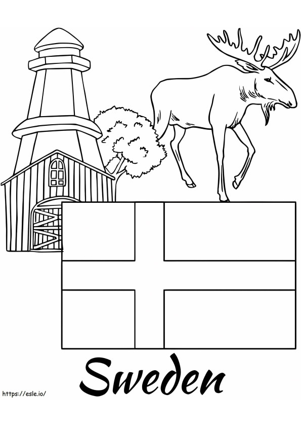Sweden 1 coloring page