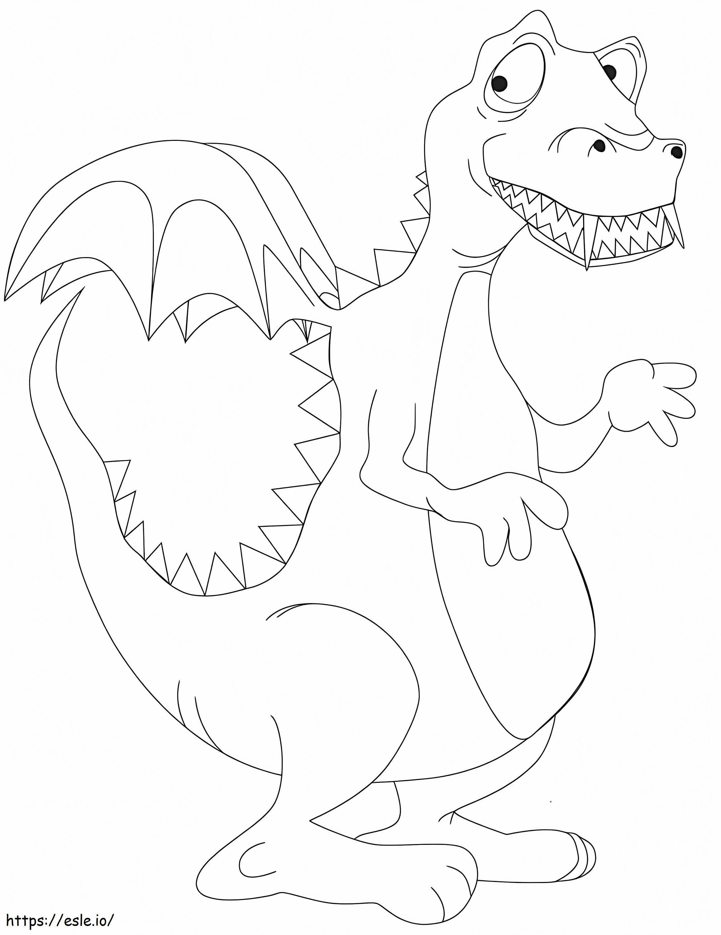 Dragon Is Shy coloring page