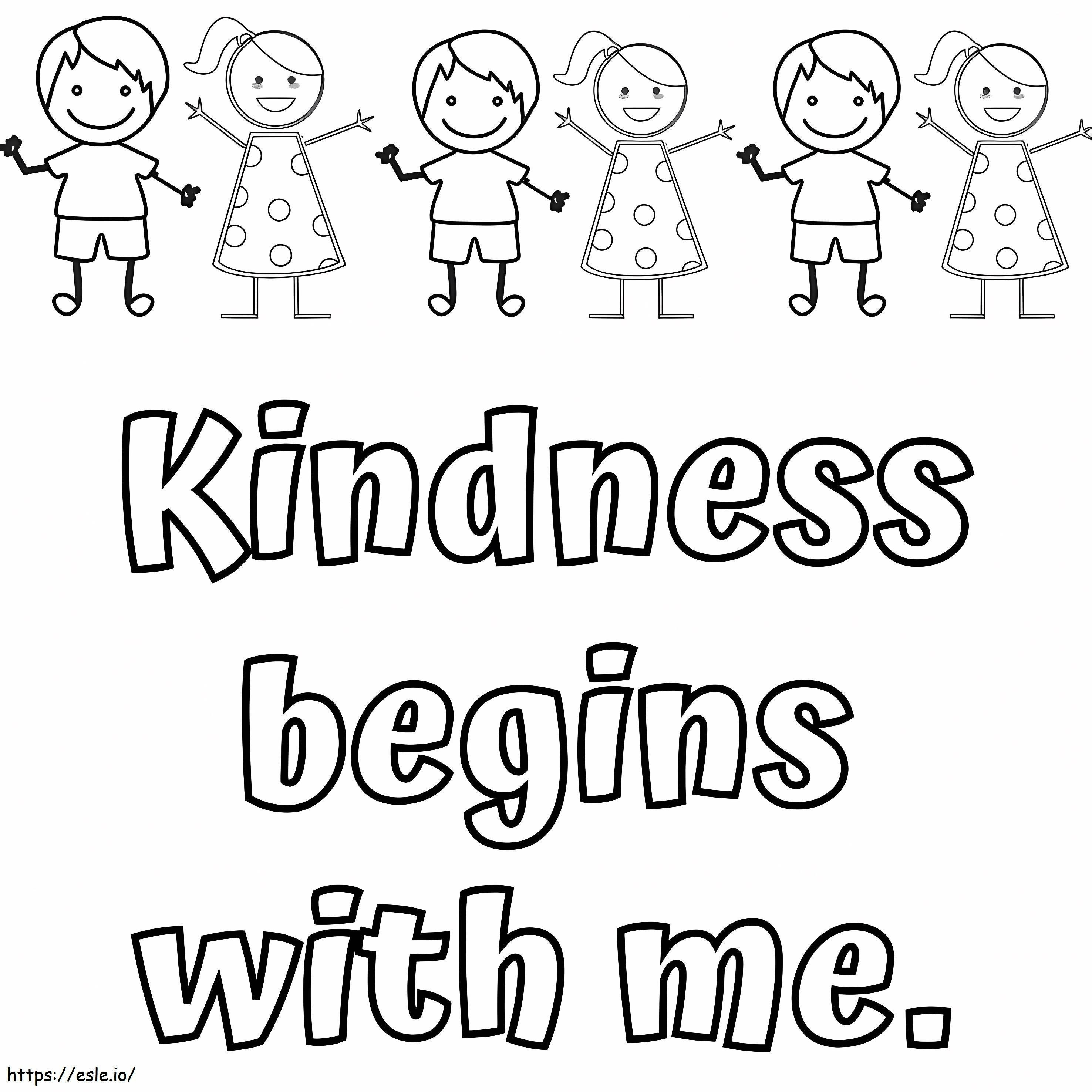 Printable Kindness Begins With Me coloring page