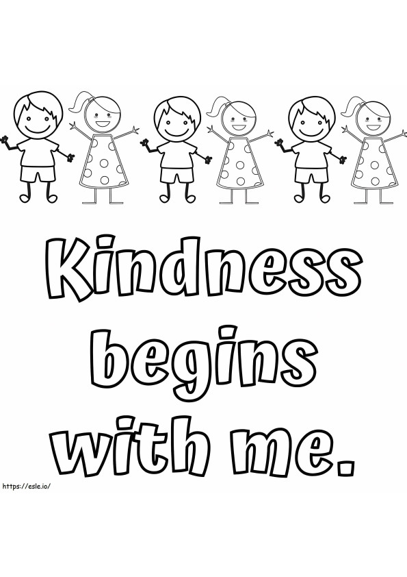Printable Kindness Begins With Me coloring page