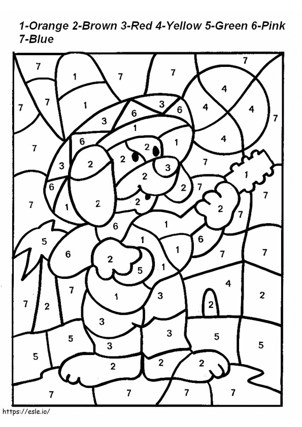 Mexican Dog Color By Number coloring page