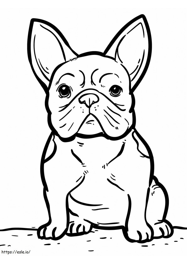 Pug Dog Sitting coloring page