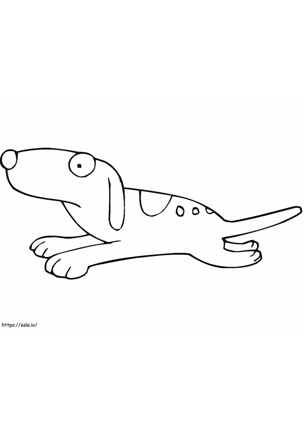 Cartoon Van Een Bewegende Hond kleurplaat