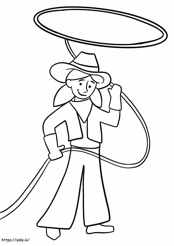 Cowgirl And Rope coloring page