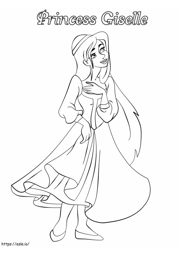 Princess Giselle 1 coloring page