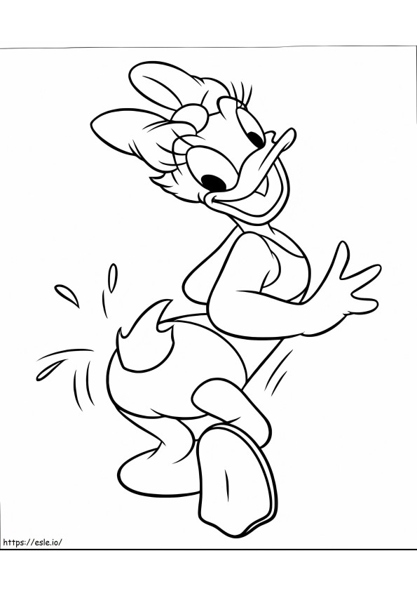 Funny Daisy Duck coloring page