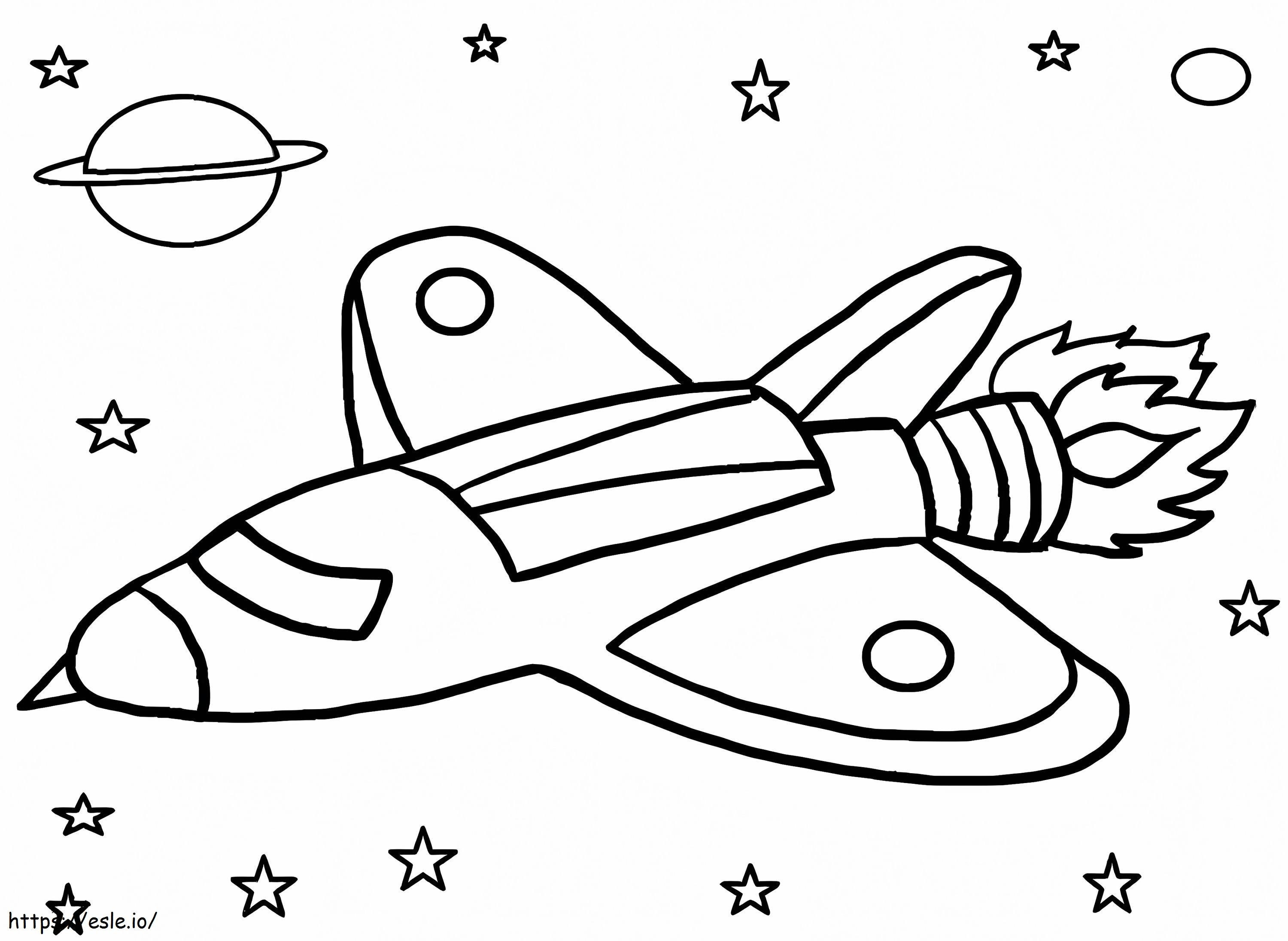Coloriage Vaisseau spatial pour les enfants à imprimer dessin