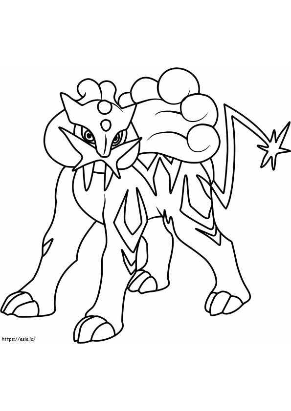 Coloriage Raikou dans Pokémon Légendaire à imprimer dessin