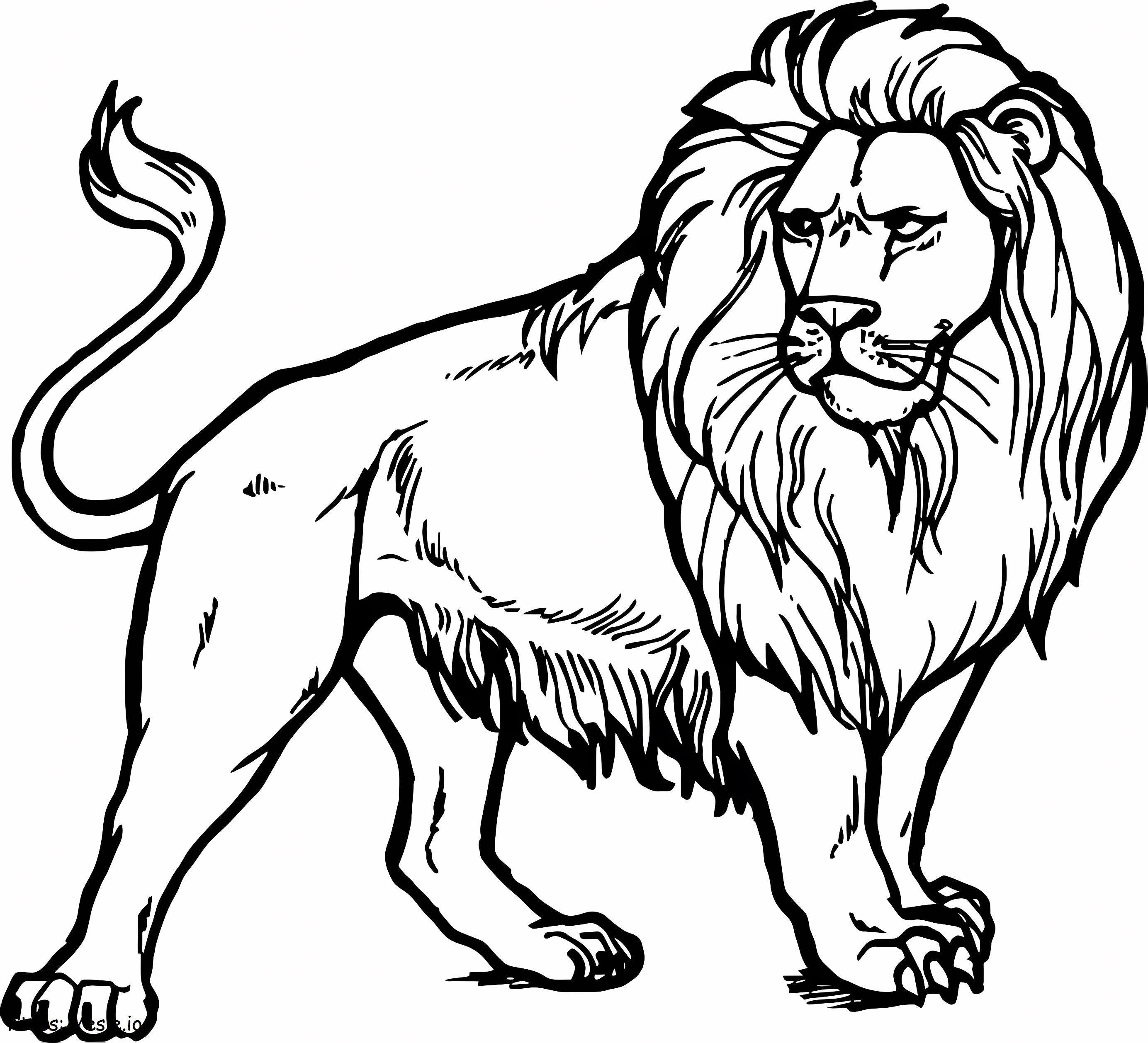 Coloriage Lion fort à imprimer dessin