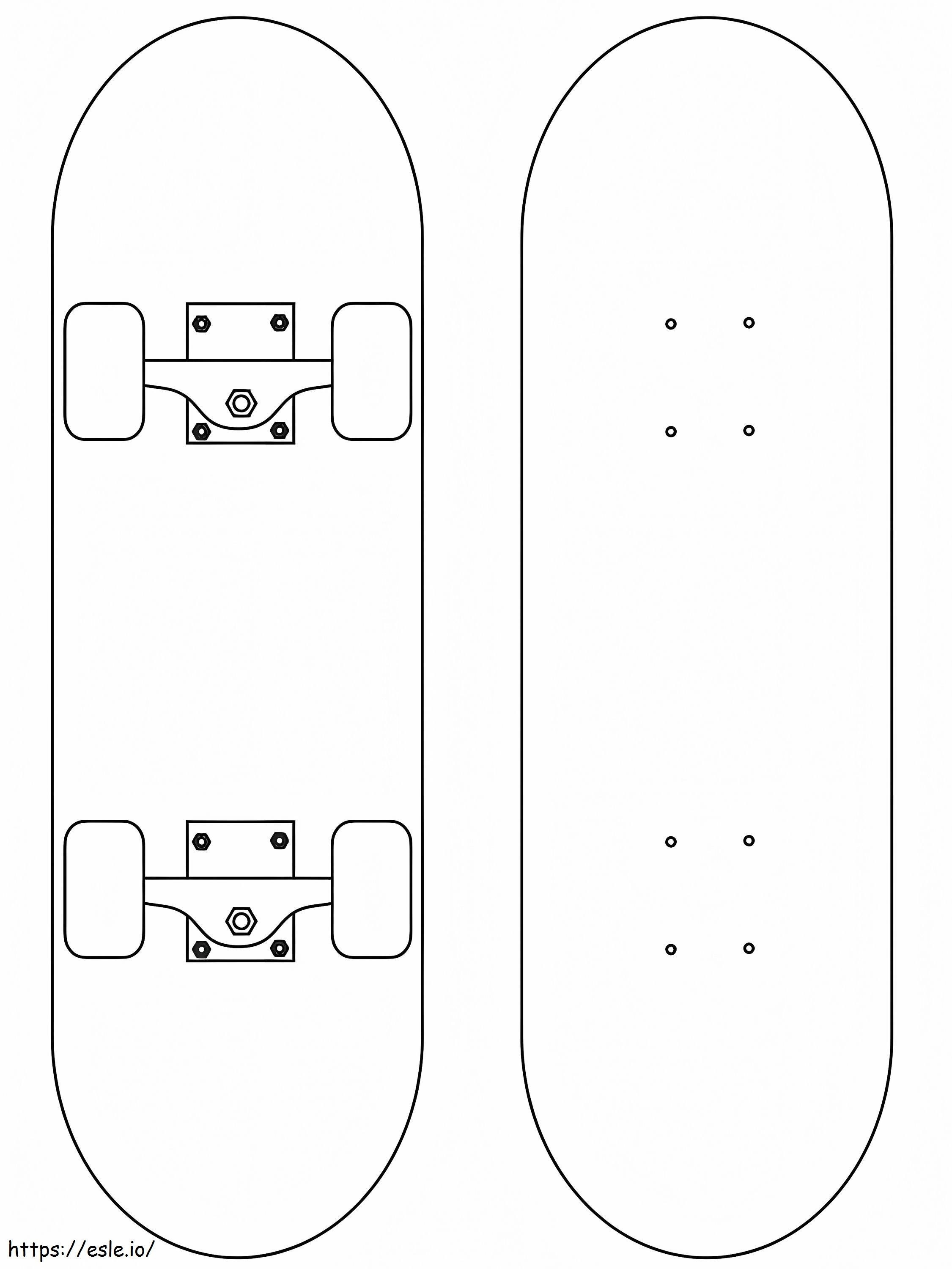 Top And Bottom Skateboard coloring page