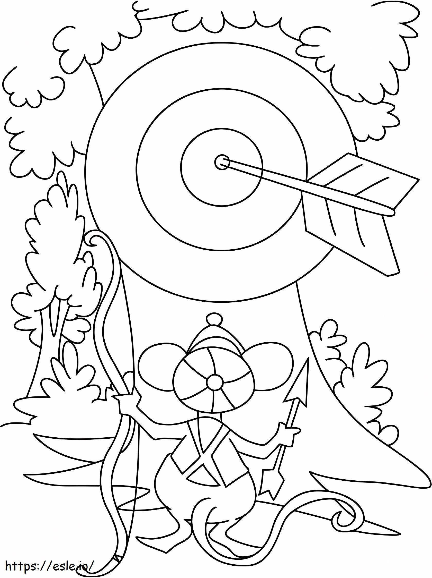 Mouse Archery coloring page