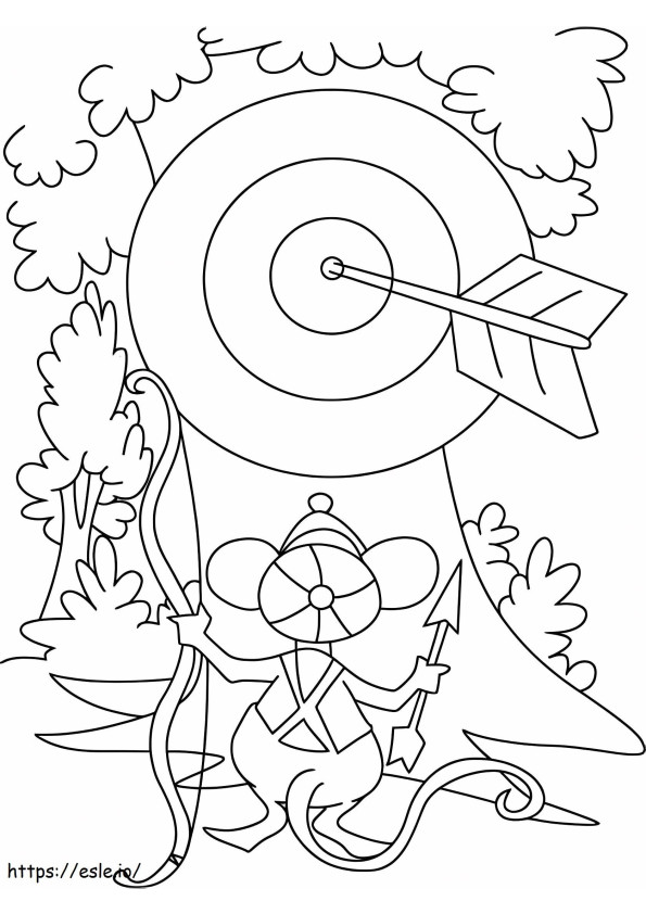Mouse Archery coloring page