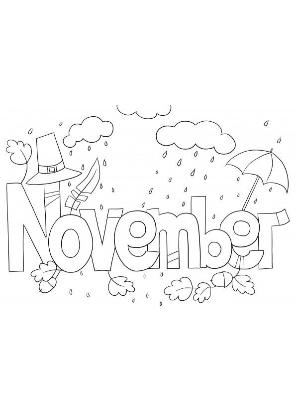 Luna noiembrie pentru descărcare gratuită și colorat ușor