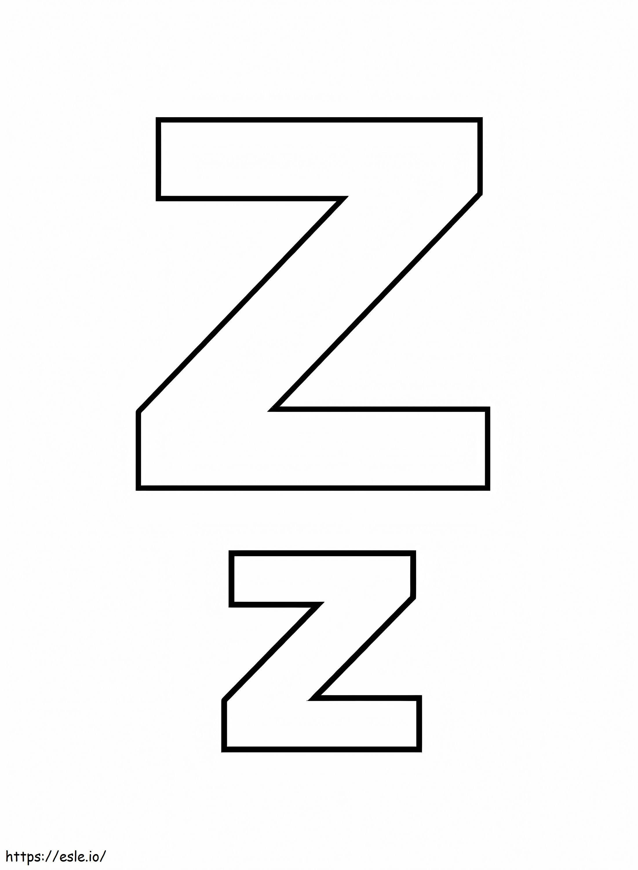 Letra Simple Z coloring page