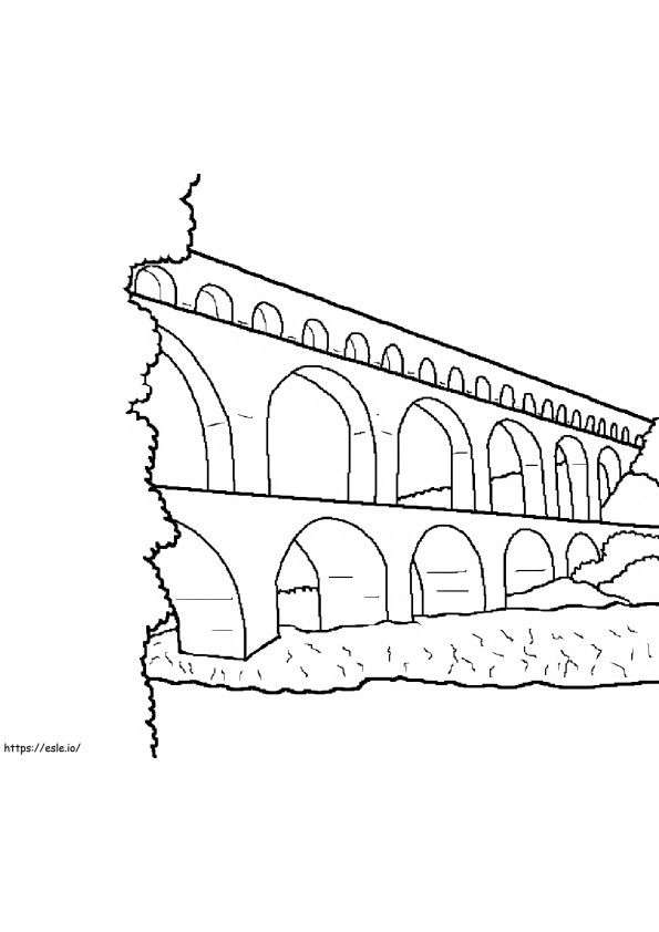 Pont Du Gard Bridge coloring page