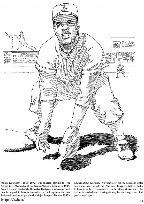Jackie Robinson 2 coloring page