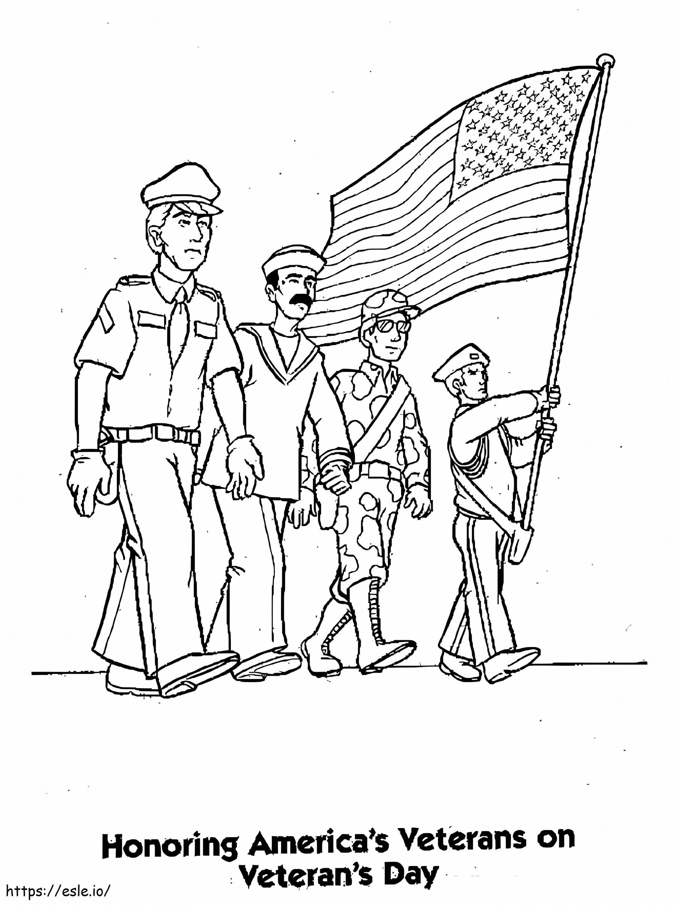 Amerikaanse veteranen kleurplaat kleurplaat