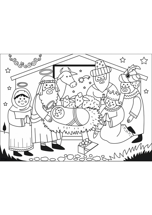 Adoration Of The Magi coloring page
