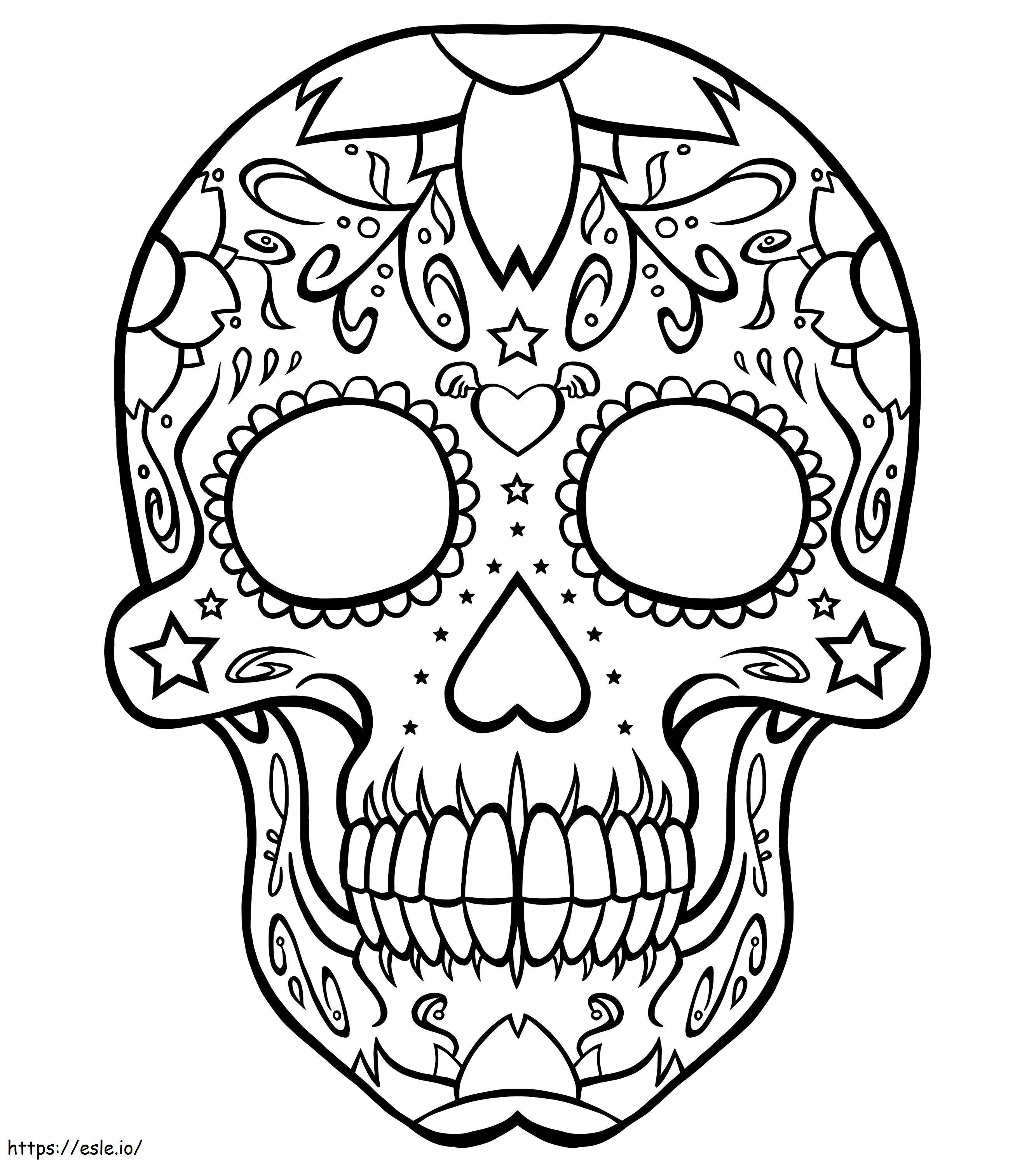 Coloriage Crâne simple à imprimer dessin