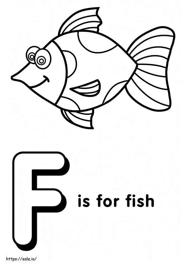 Laughing Fish Letter F coloring page