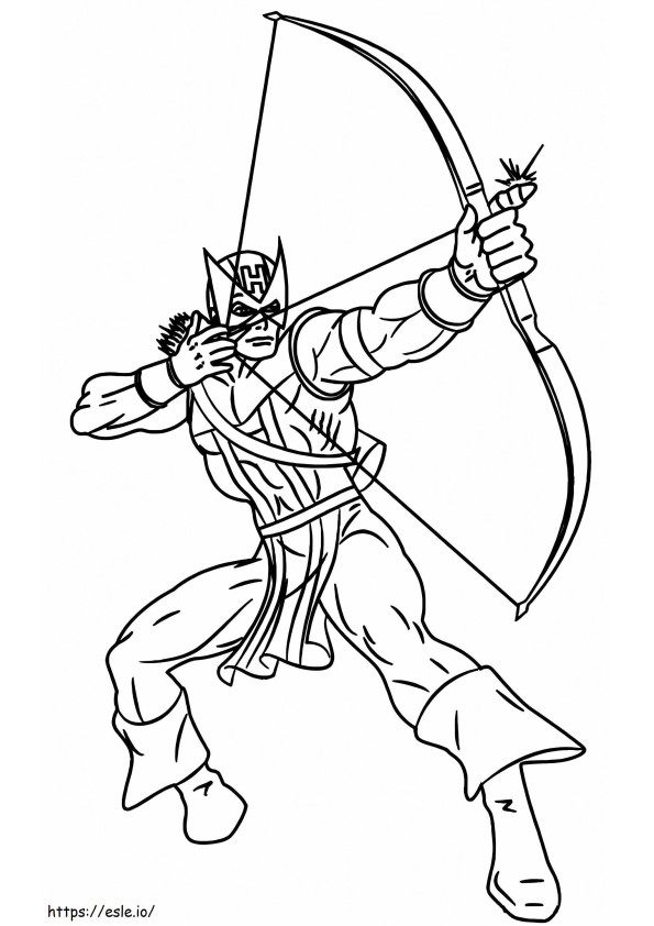 Desenho animado legal do Hawkeye para colorir