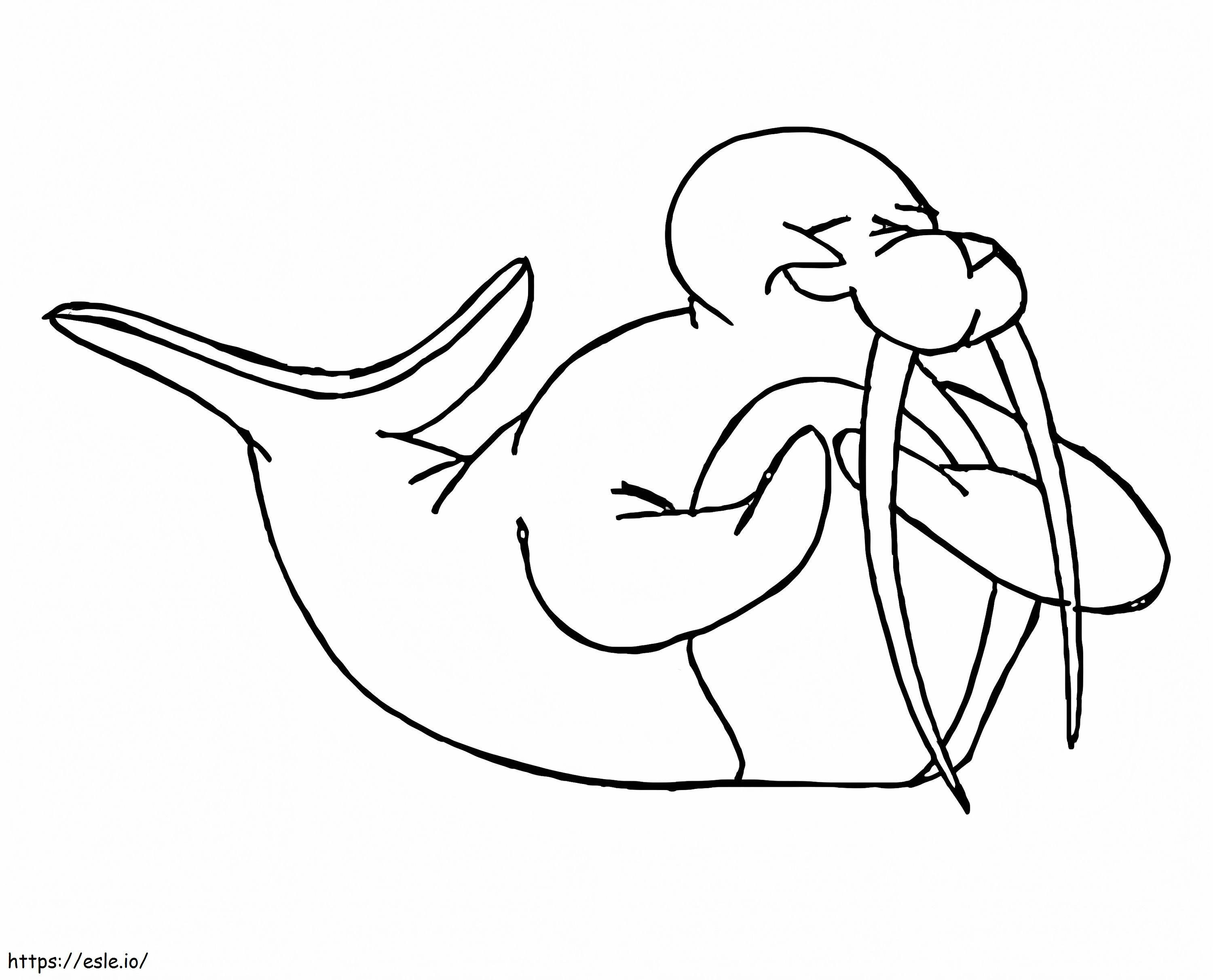 Walrus Looks Happy coloring page