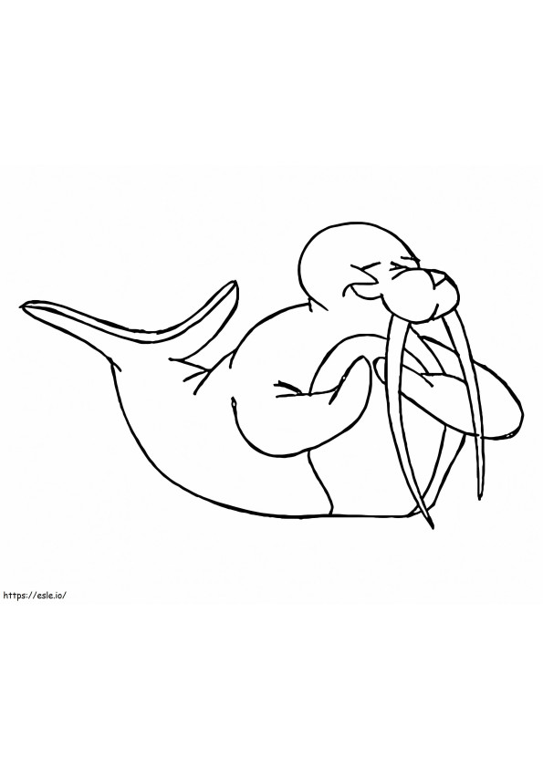 Walrus Looks Happy coloring page
