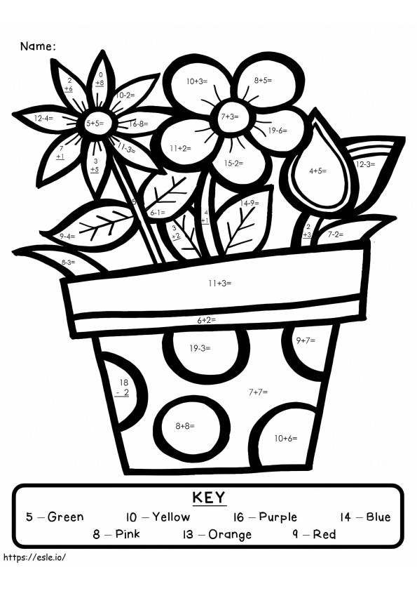 Double Digit Color By Number Addition Worksheet coloring page
